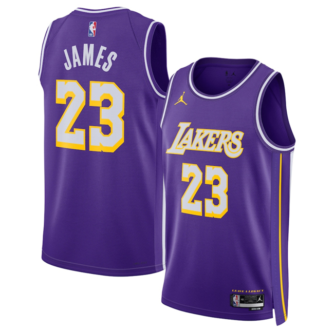 Men's Purple Los Angeles Lakers #23 LeBron James 2025 Statement Edition Stitched Basketball Jersey